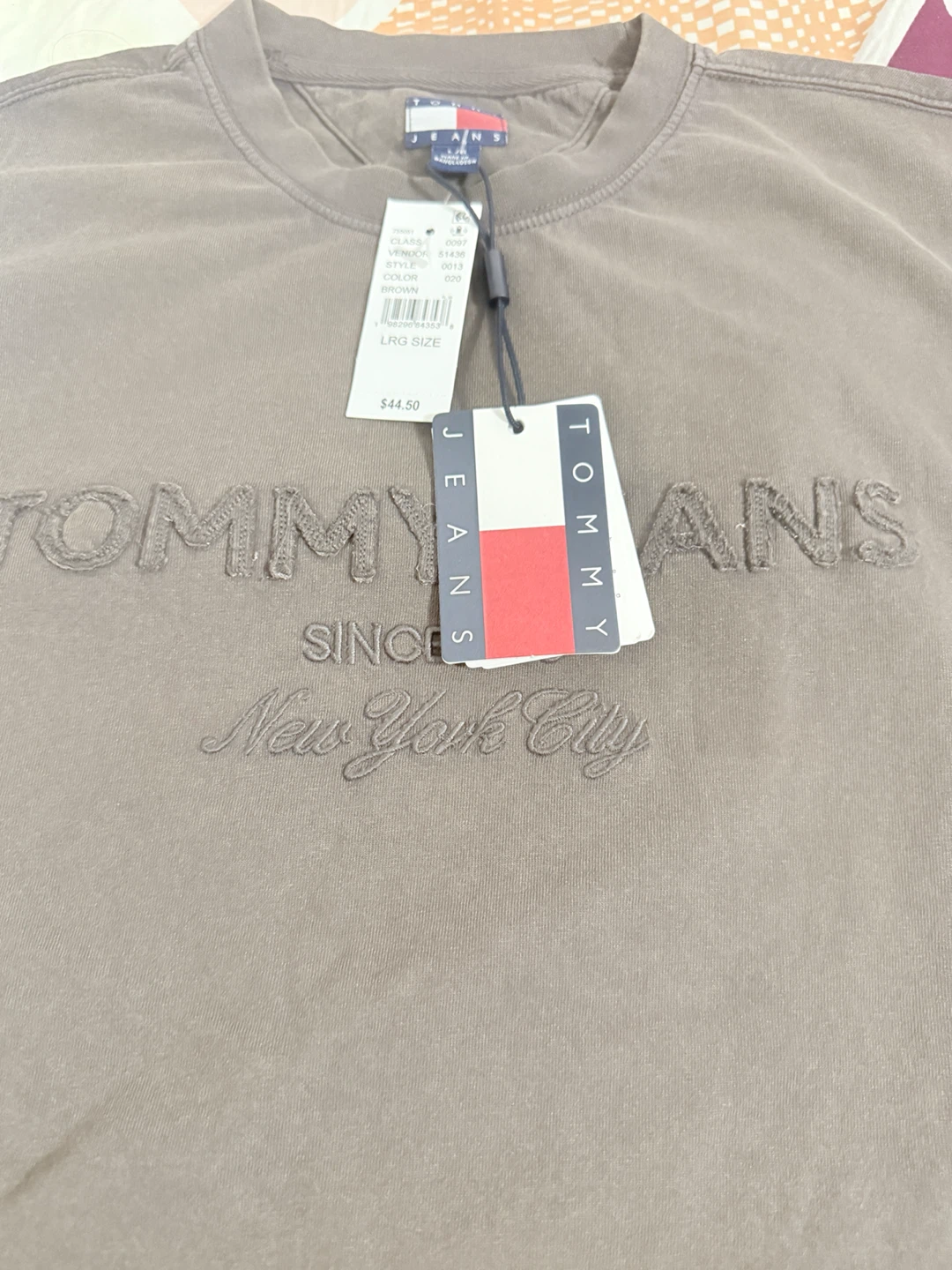 Tommy Jeans Brown Embroidered Logo T-Shirt - photo 5