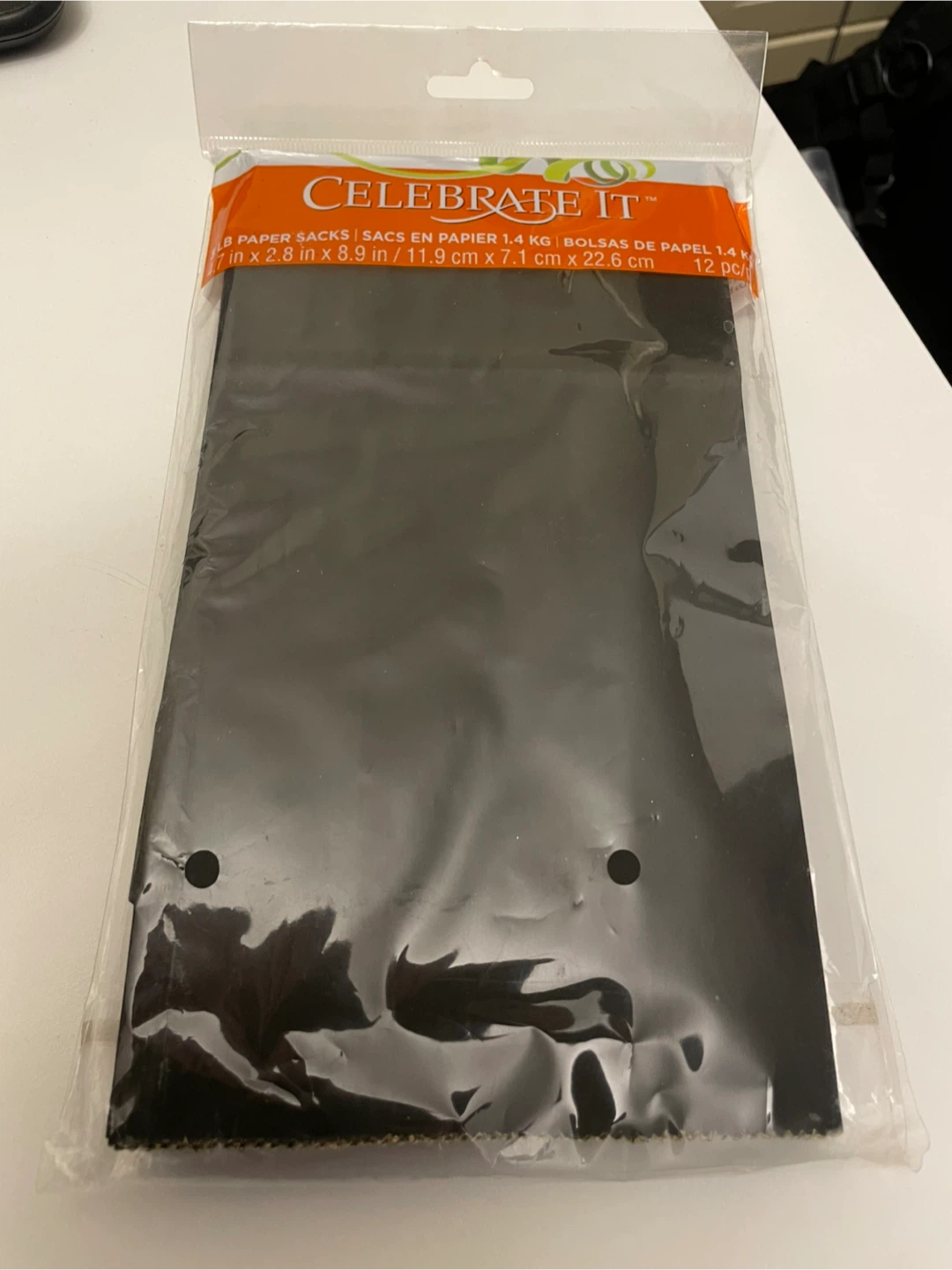 Celebrate It Black Paper Party Bags - 12 pc