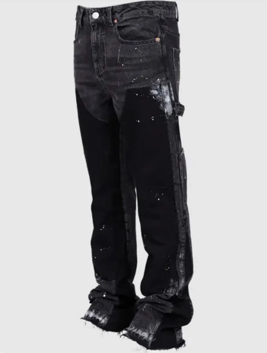 Black Denim Carpenter Pants