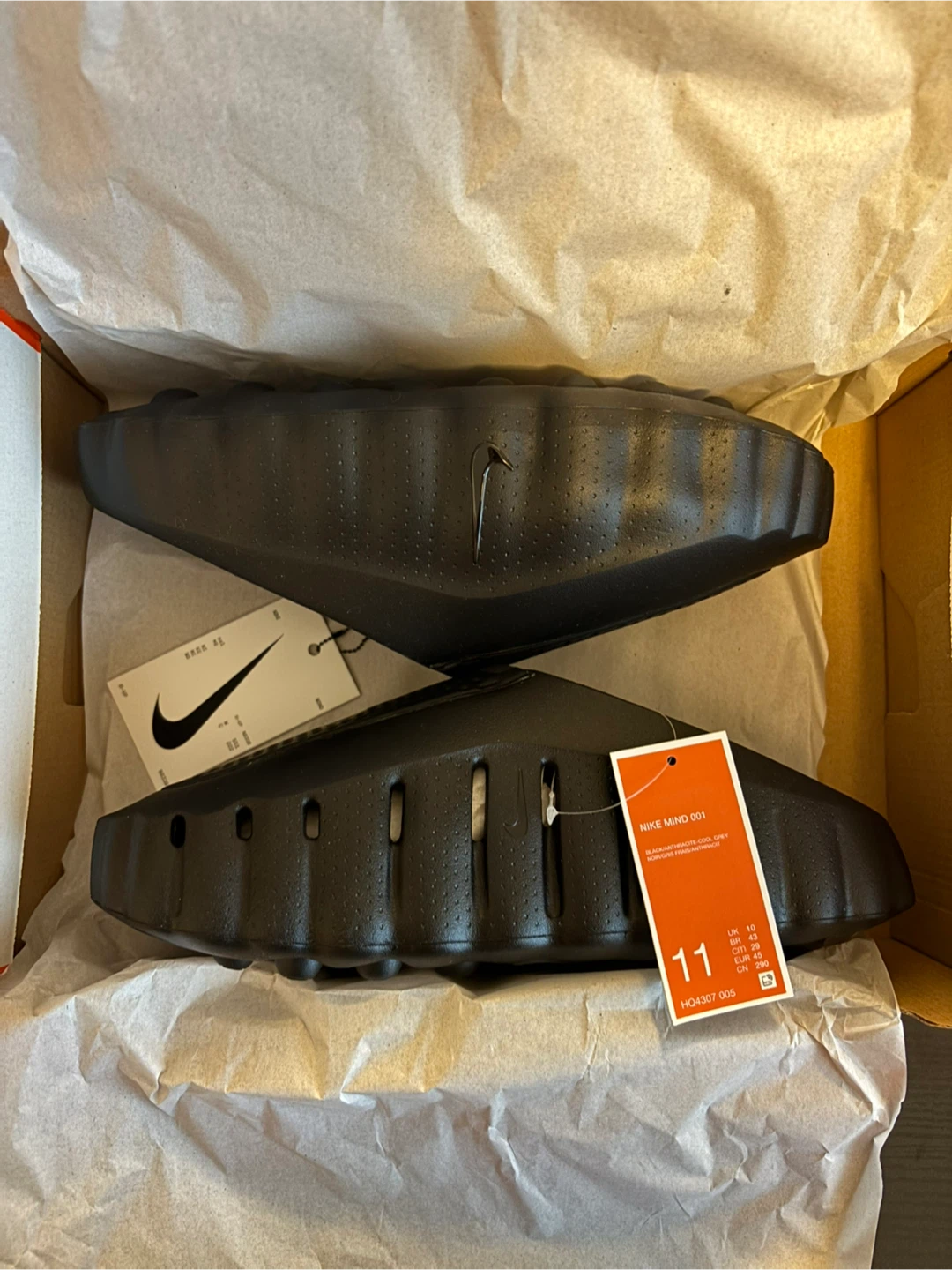 Nike Mind 001 Slide Triple Black size 11 Men’s/12 Women’s