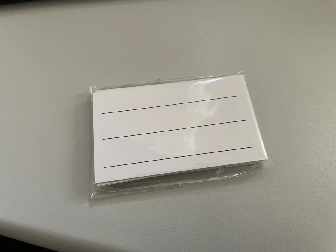 Set of Lined Index Cards