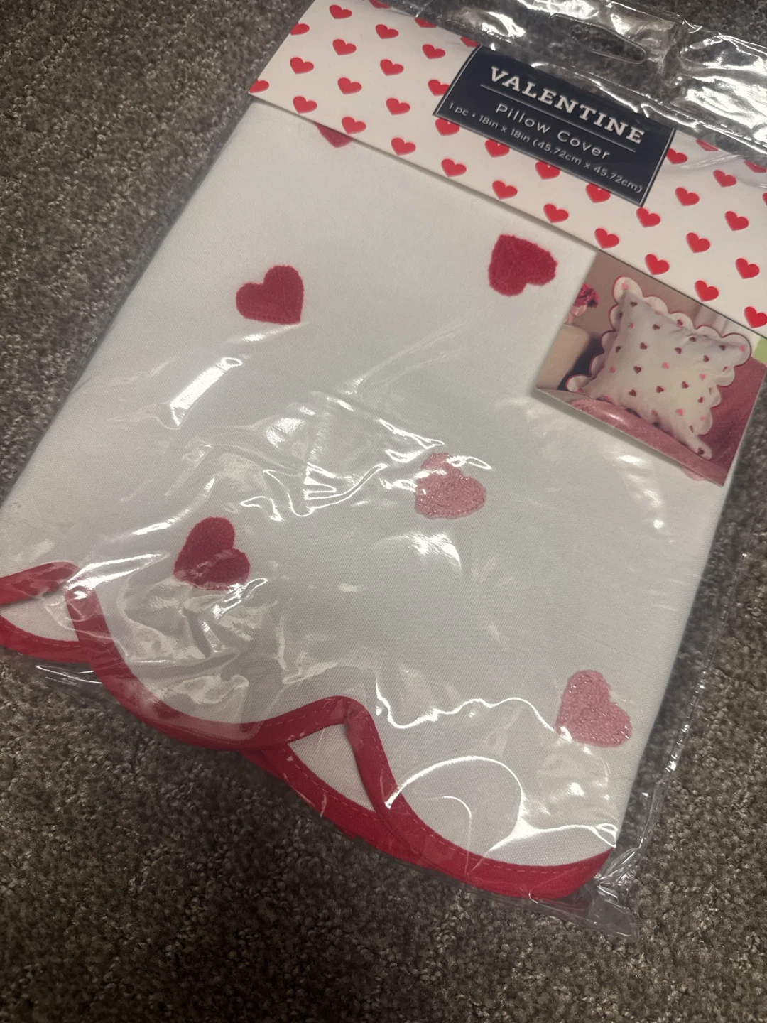Heart ❤️ pillow cover  1 piece  18” by 18”