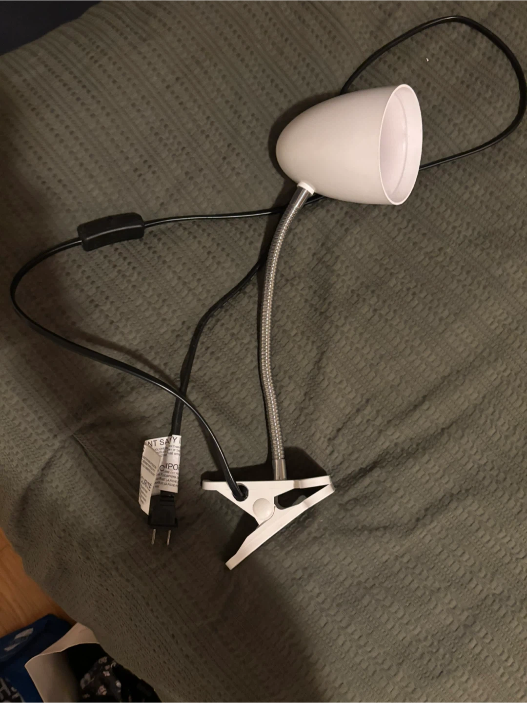 White Clip-On Gooseneck Lamp