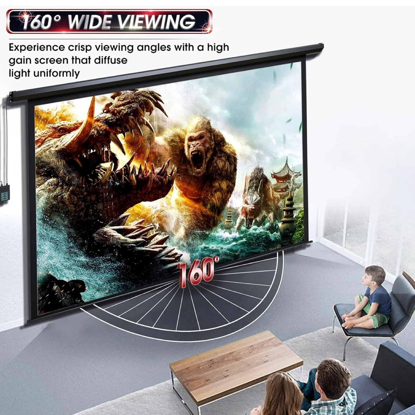 100" Electric Motorized Projector Screen - photo 3