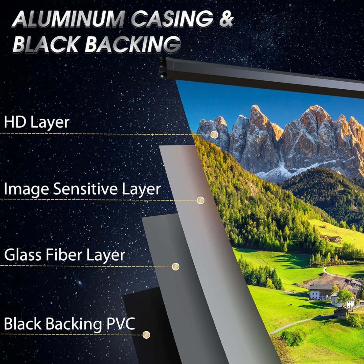 100" Electric Motorized Projector Screen - photo 2
