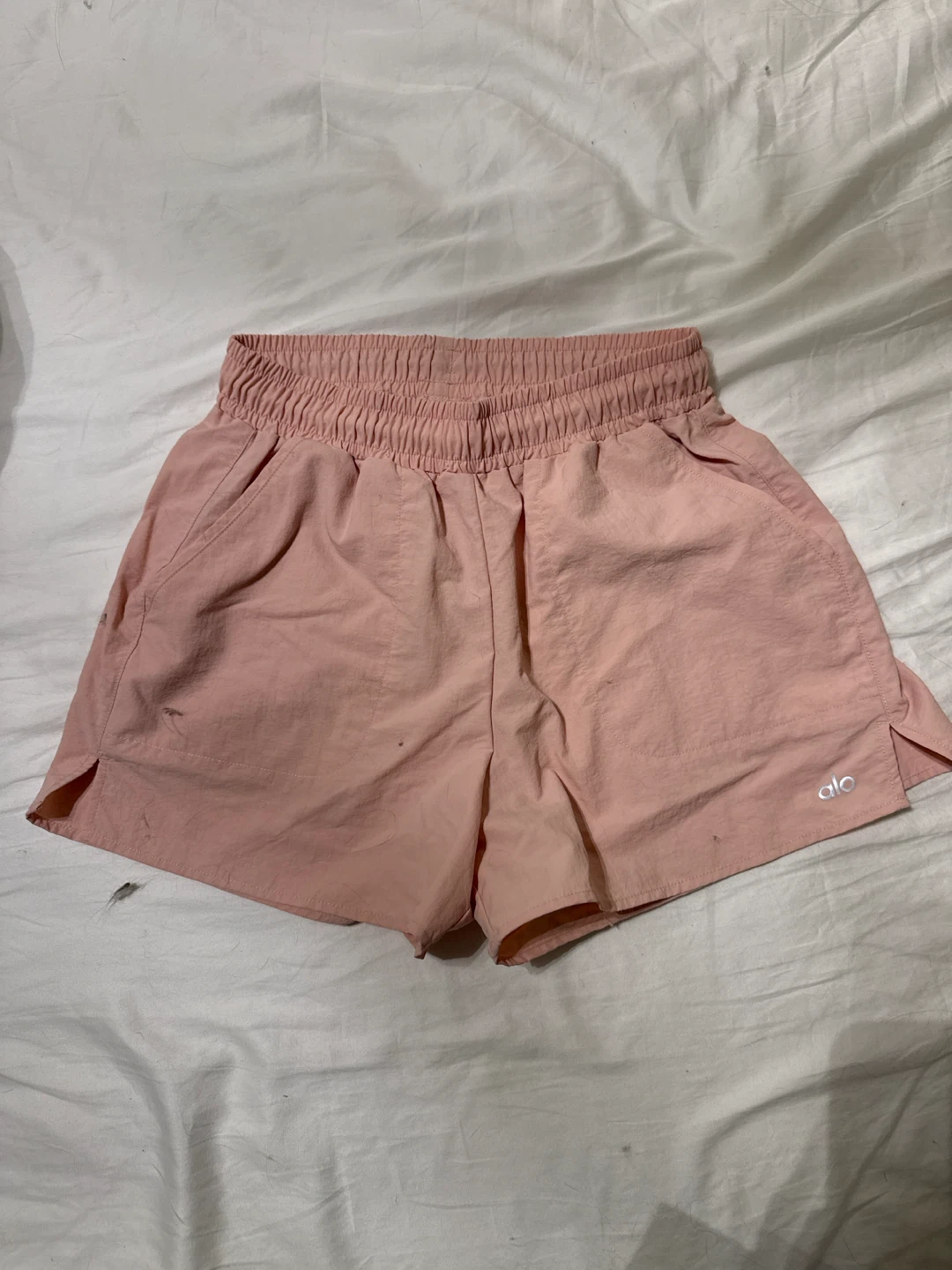 ALO Pink Nylon Running Shorts XS