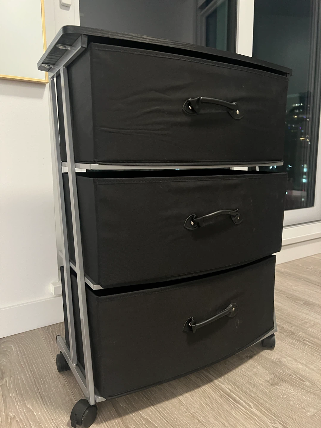 3-Drawer Fabric Storage Unit with Wheels - photo 2
