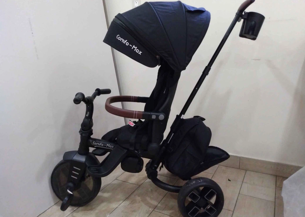 QPlay Comfo-Max 8-in-1 Toddler Tricycle - Black - photo 5
