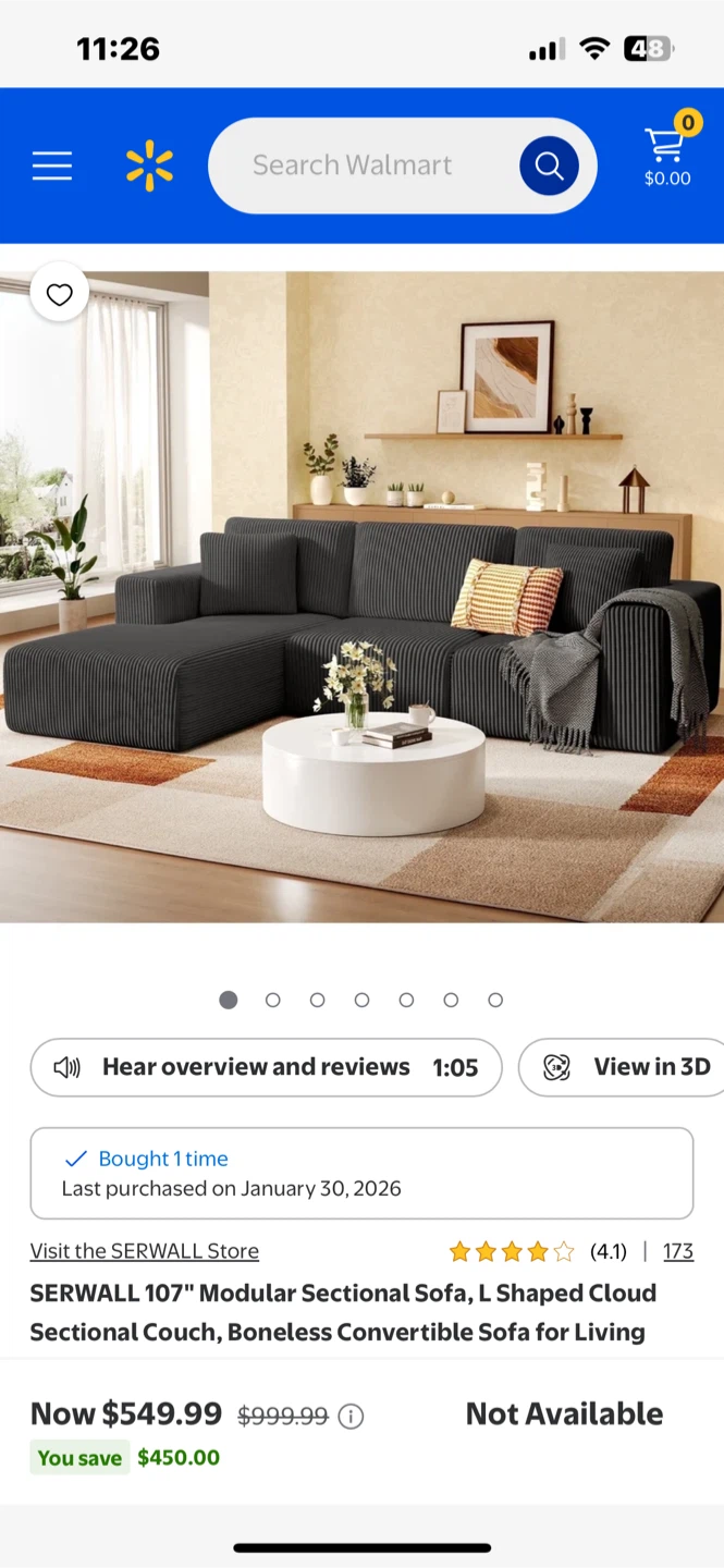 Grey “ boneless” sectional sofa - photo 4