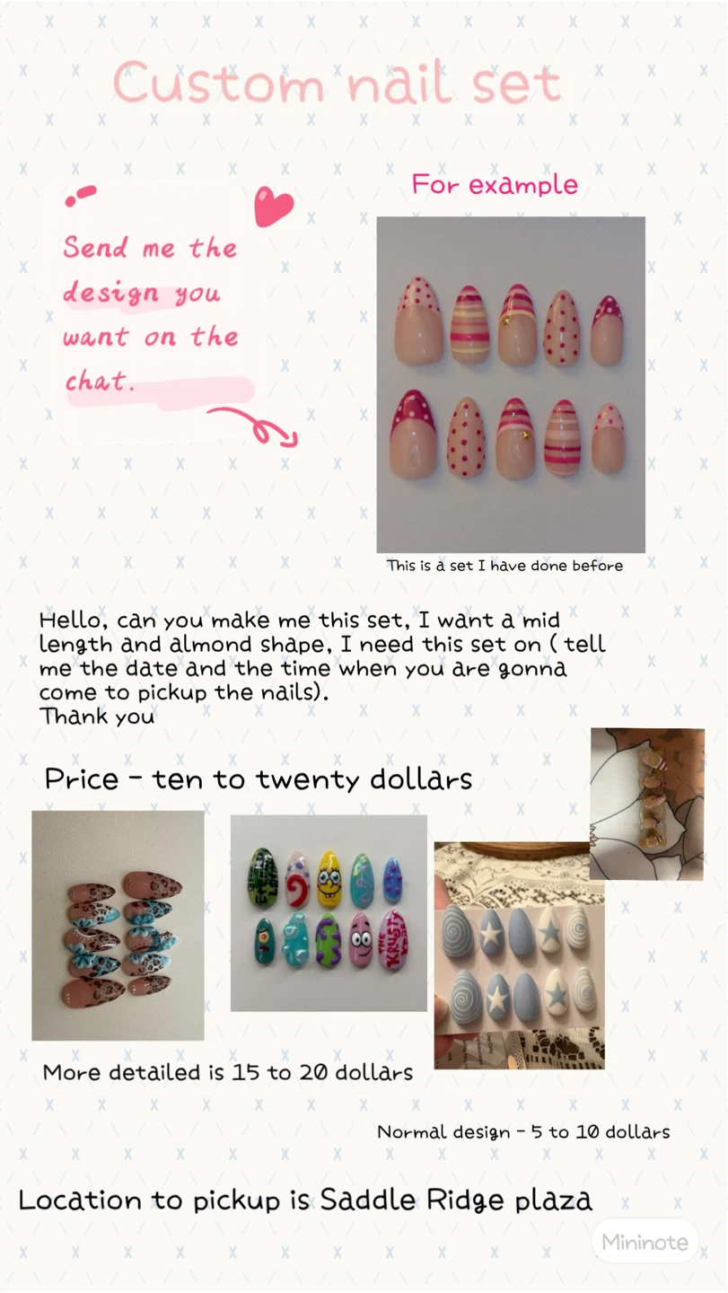 Custom press-on nail set