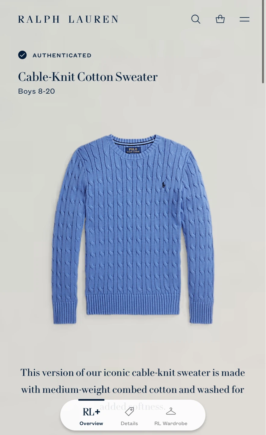 Ralph Lauren Boys Cable-Knit Cotton Sweater