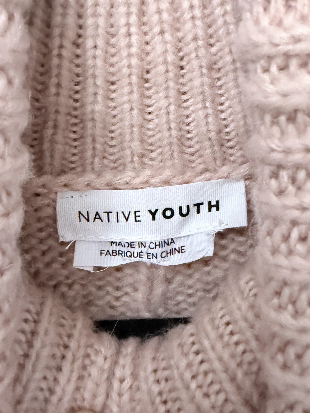 Native Youth Cable Knit Turtleneck Sweater Oversized XS - photo 5