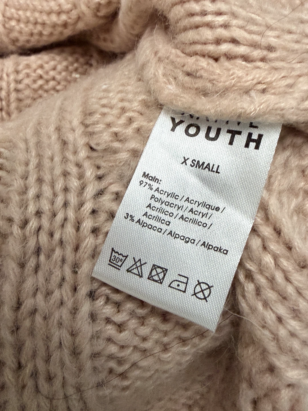 Native Youth Cable Knit Turtleneck Sweater Oversized XS - photo 5