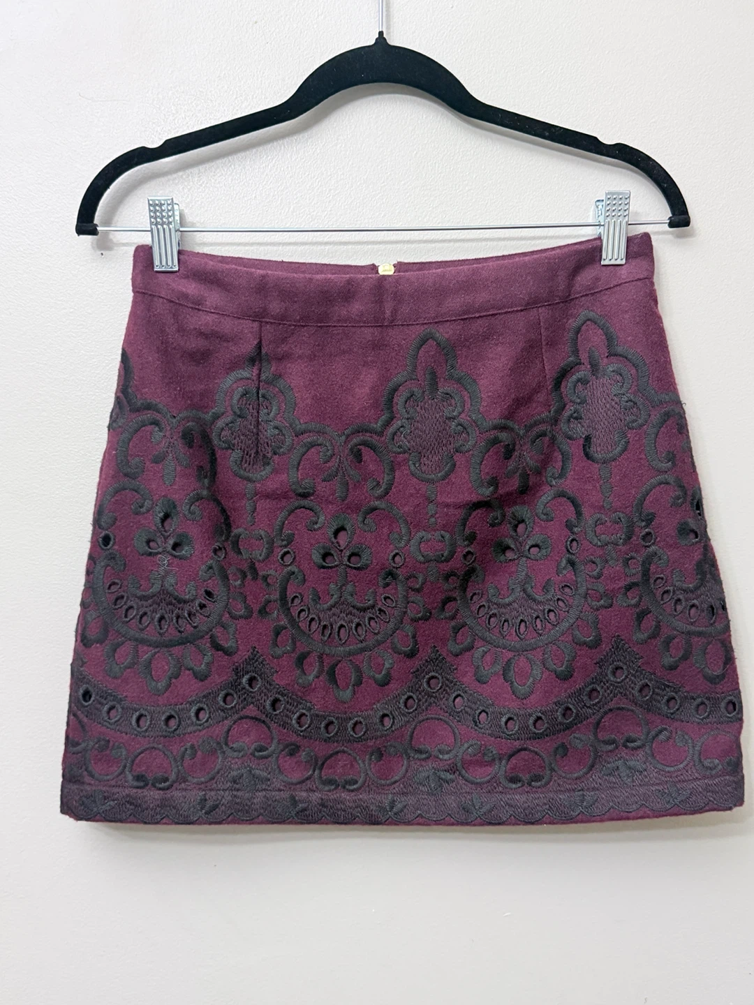 Topshop Burgundy Embroidered Mini Skirt 6 - photo 2