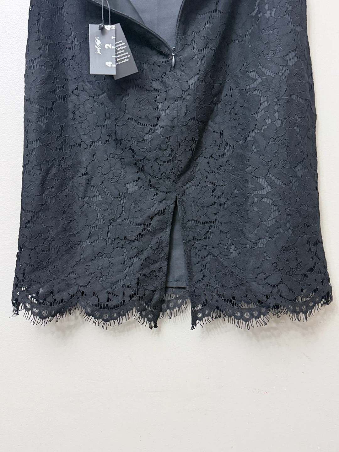 Lord & Taylor Black Floral Scalloped Lace Pencil Skirt 0 - photo 5