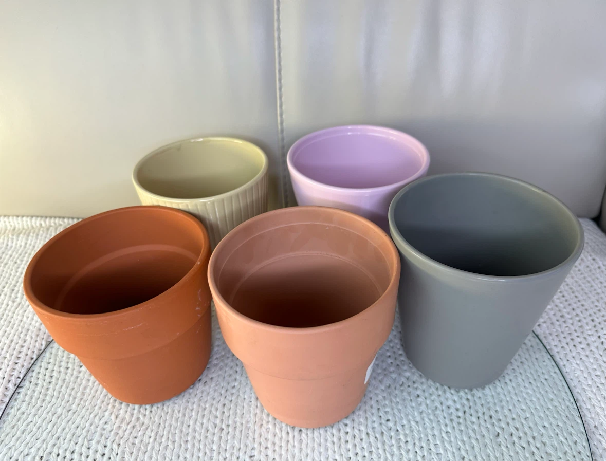 $3 EA Ceramic & Terracotta Flower Cover Pots | Outer Plant Decor