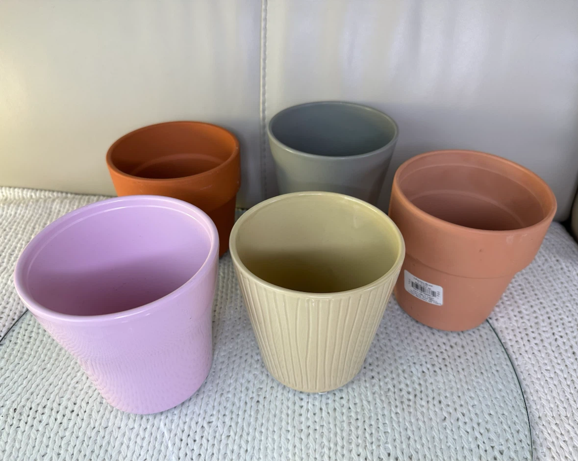 $3 EA Ceramic & Terracotta Flower Cover Pots | Outer Plant Decor - photo 2