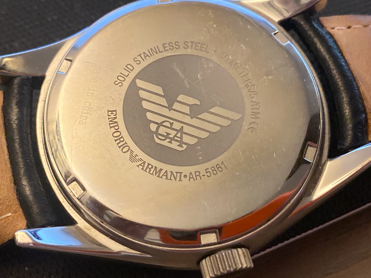 Emporio Armani AR-5861 Black Leather Watch - photo 3