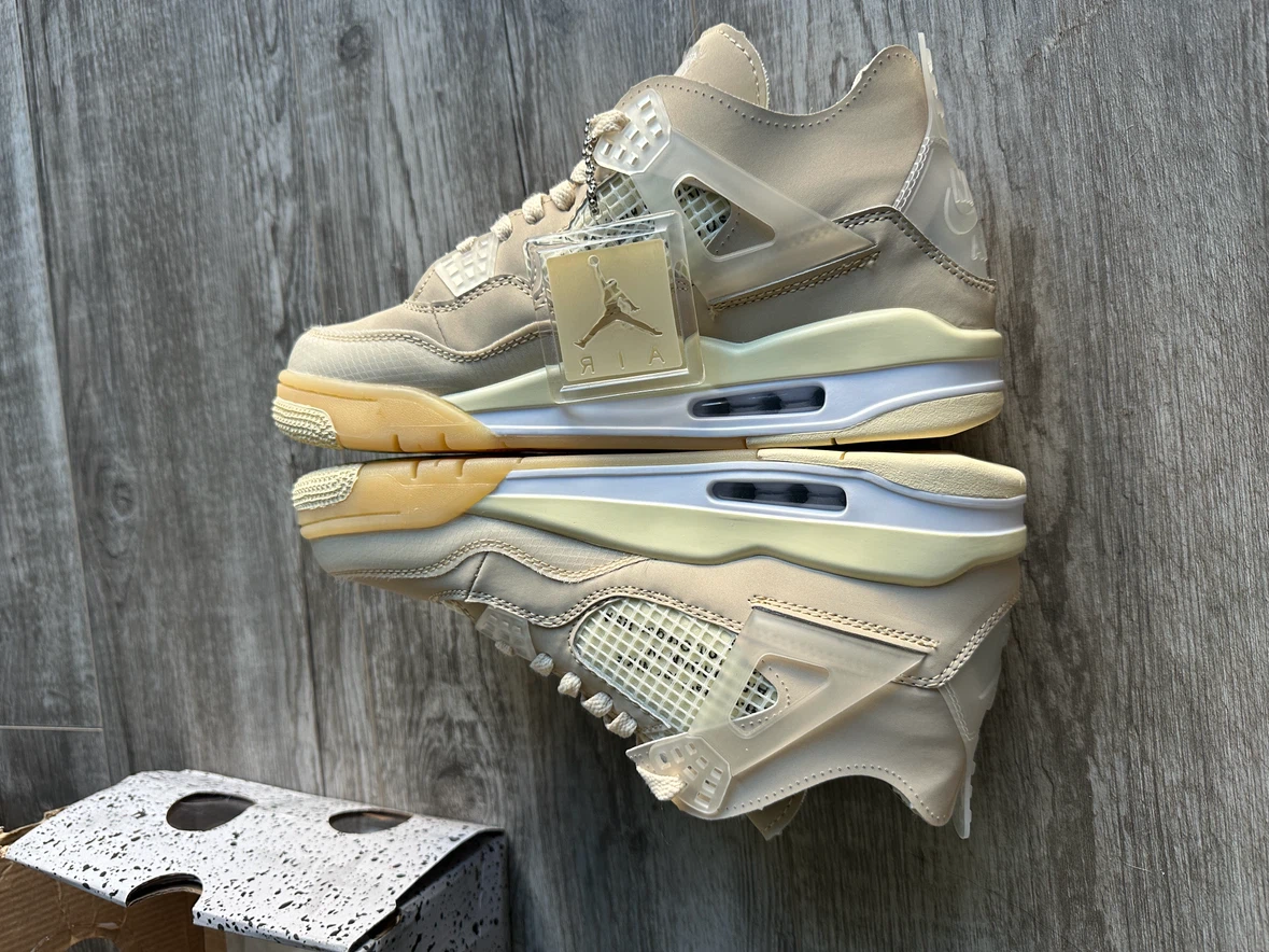 Air Jordan 4 Retro "Off-White" Sail Sneakers - photo 2
