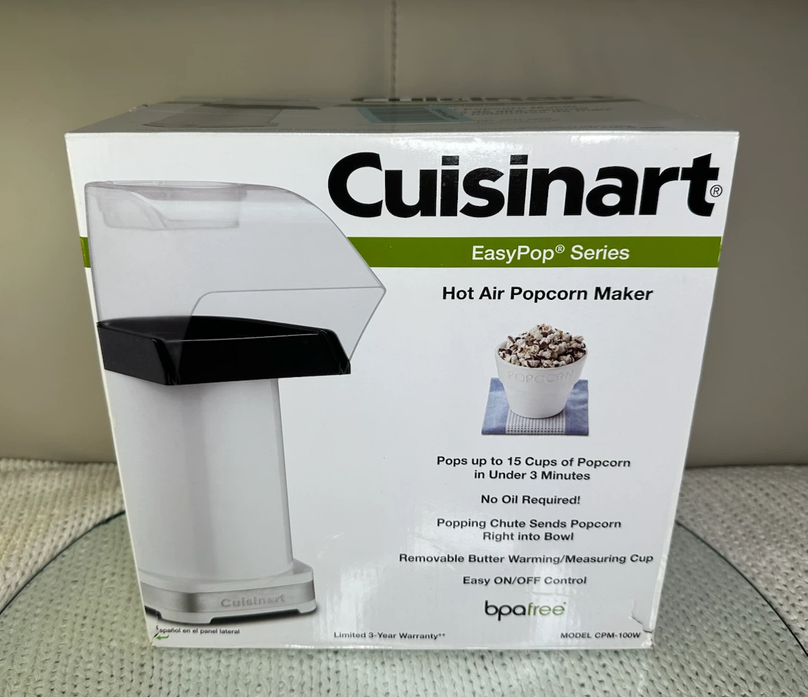 Cuisinart EasyPop Hot Air Popcorn Maker CPM-100W