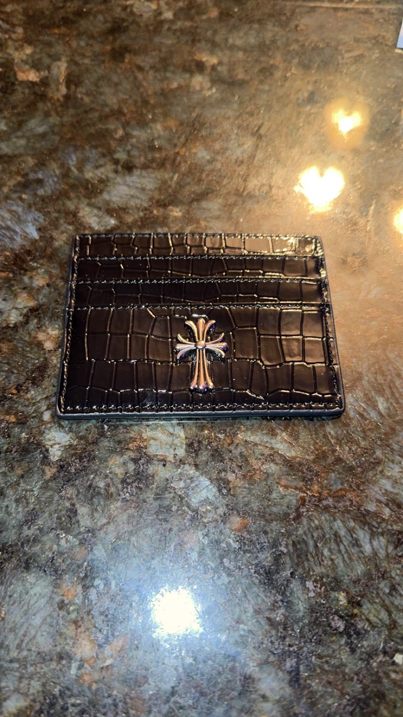 Black Crocodile Embossed Card Holder