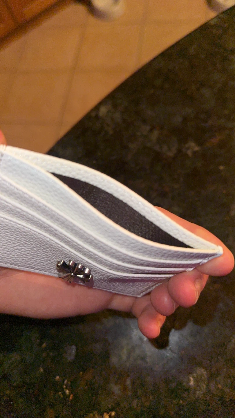 White Leather Card Holder - photo 3