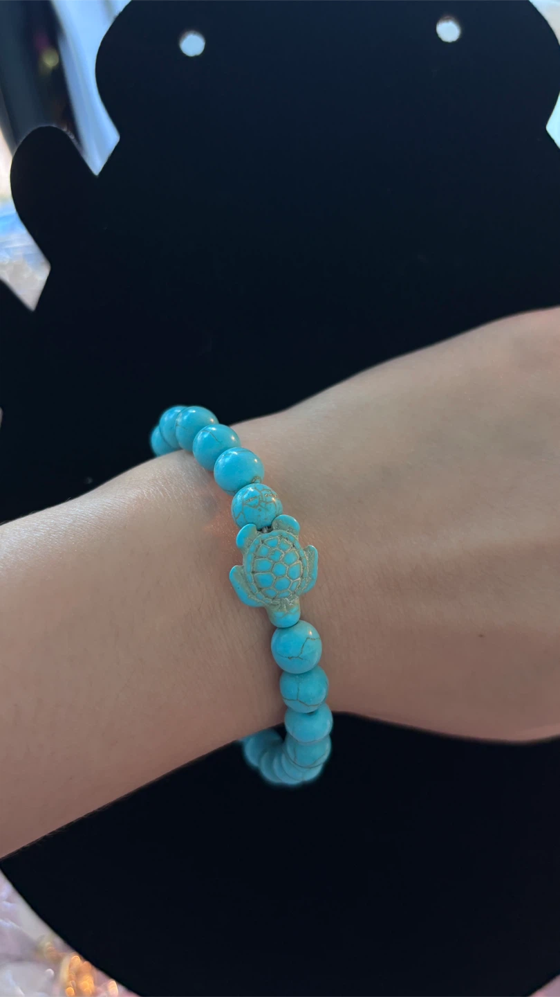 Turquoise Beaded Turtle Bracelet