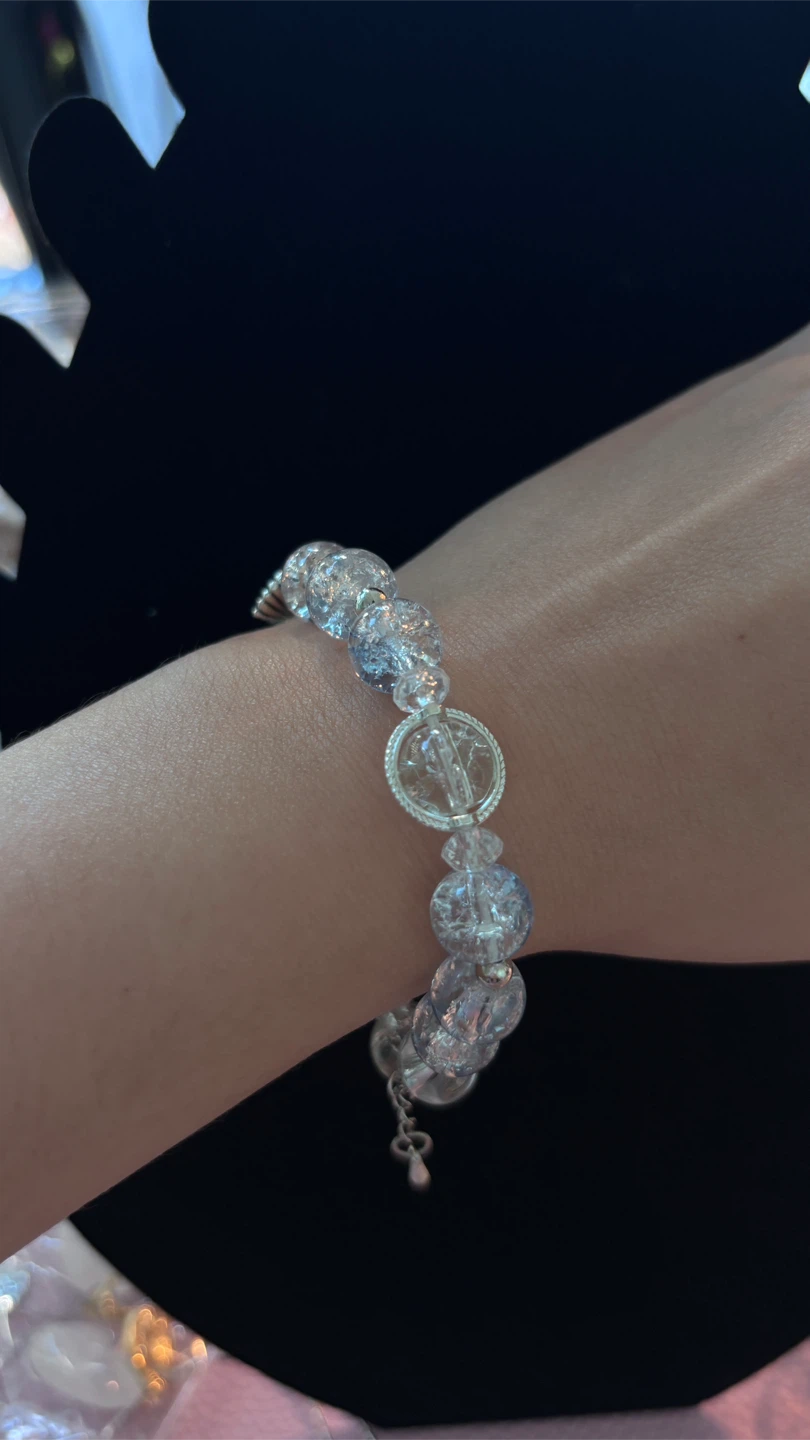 Crystal Beaded Charm Bracelet with Mermaid Tail - photo 2