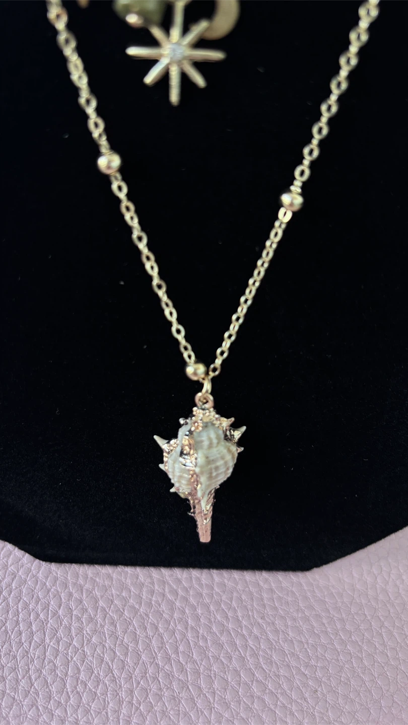 Layered Necklace with Shell Pendant - photo 2