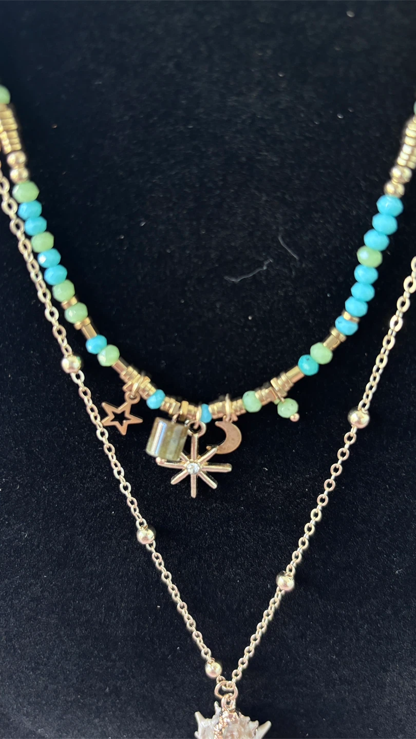 Layered Necklace with Shell Pendant - photo 3