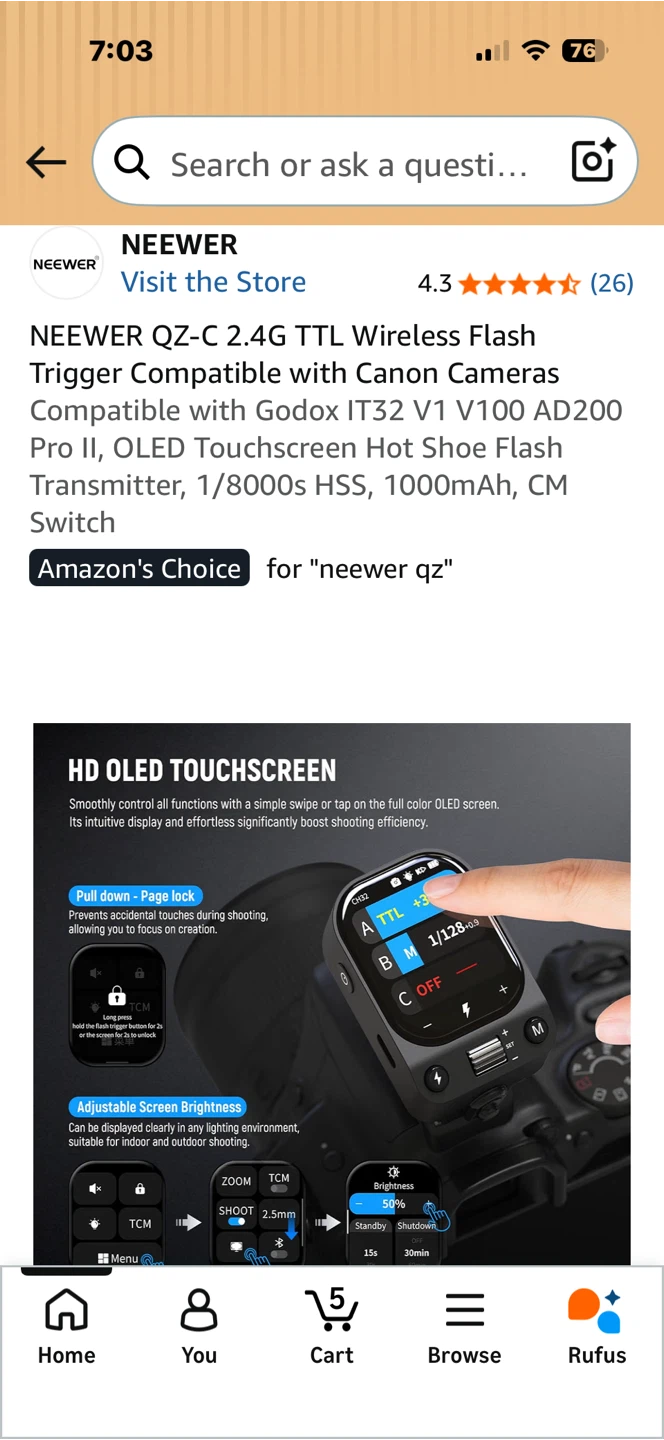 Neewer QZ-C 2.4G TTL Wireless Flash Trigger - photo 3