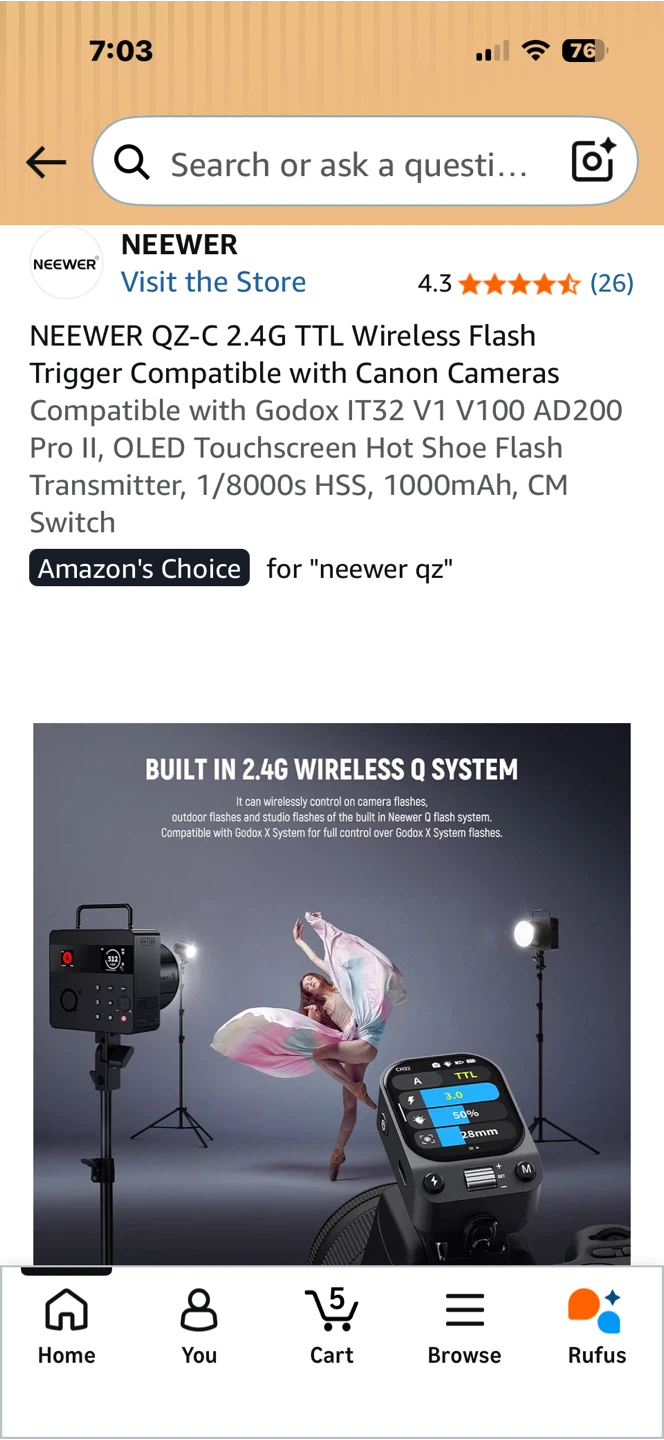 Neewer QZ-C 2.4G TTL Wireless Flash Trigger - photo 5