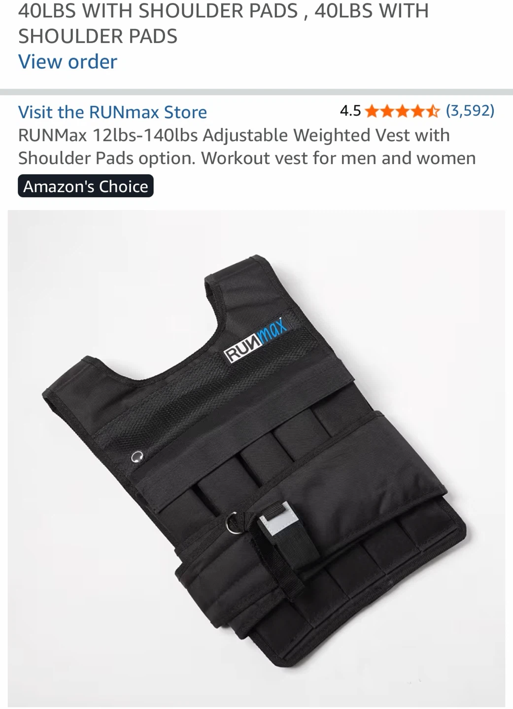 Weight 12lbs-140lbs Adjust.  Vest with Shoulder Pads - photo 2