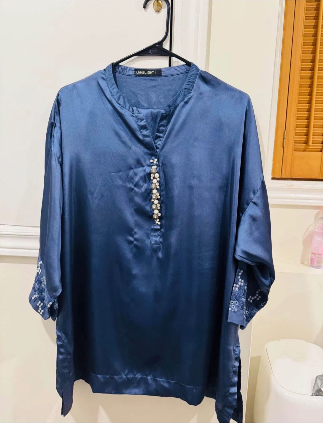 Blue Satin 2-Piece Co-ord Set Large Size - photo 2