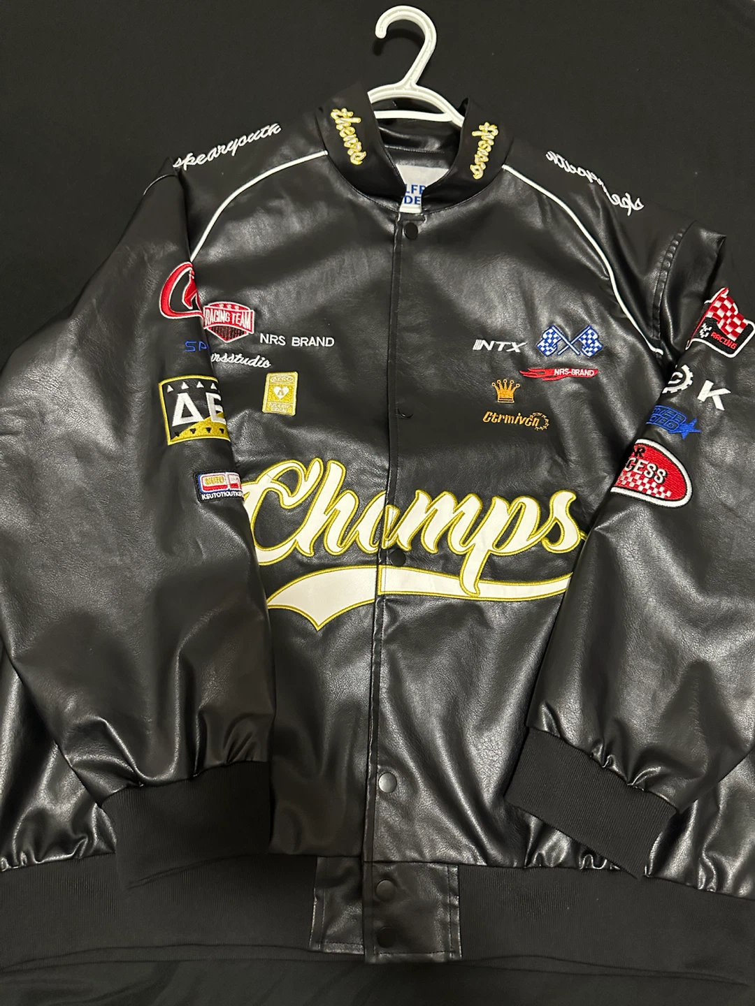 Black Racing Jacket with Patches - photo 2