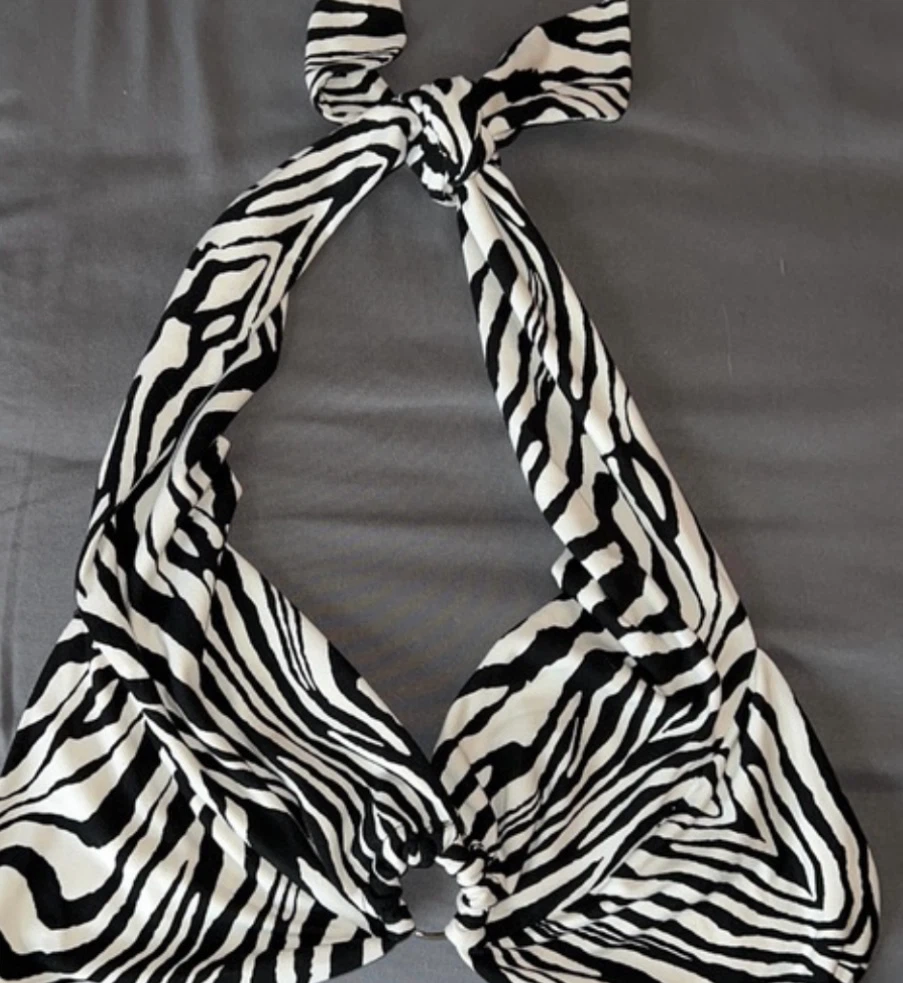 Zebra Print Halter Top with Ring Detail