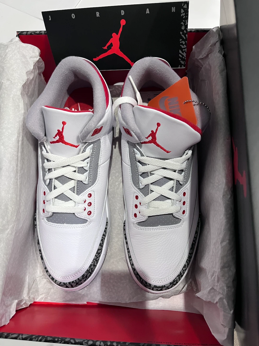 Air Jordan 3 Retro White Fire Red Black Men's Shoes - photo 2