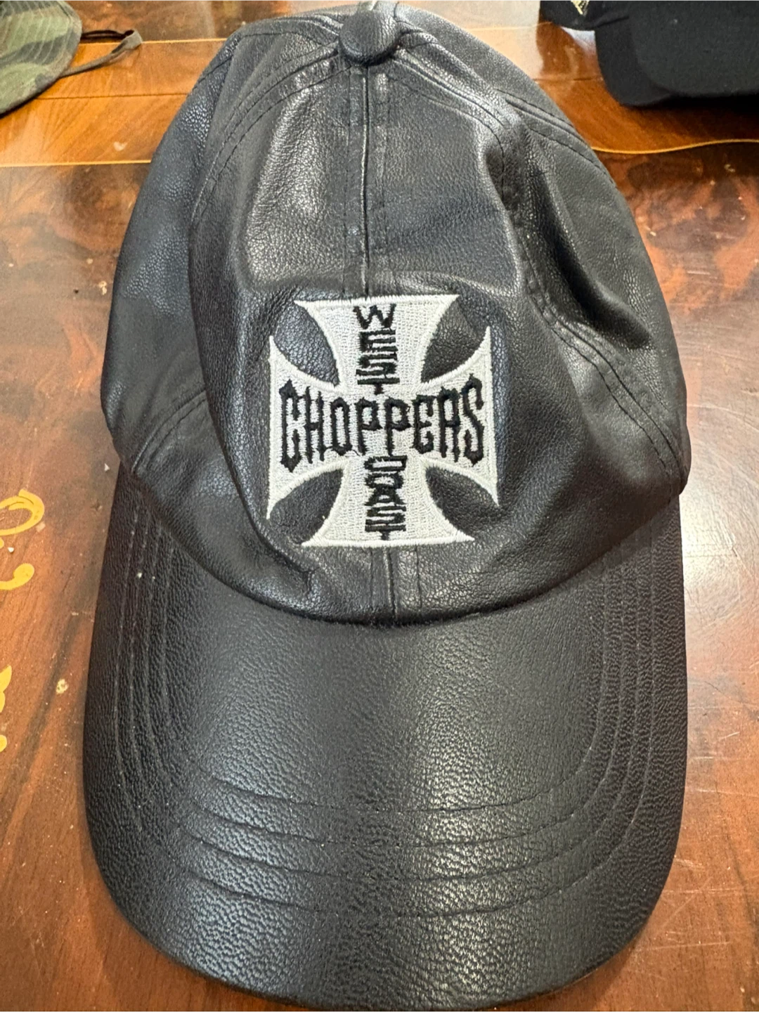 West Coast Choppers Black Lambskin Ball Cap