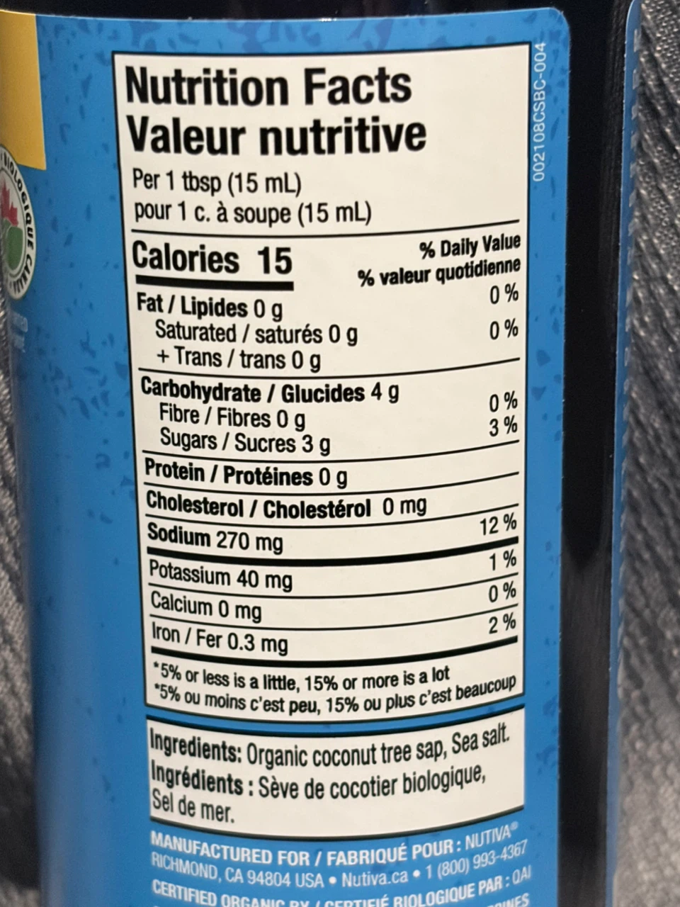 Nutiva Coconut Secret Original Soy Sauce Substitute 500 mL - photo 4
