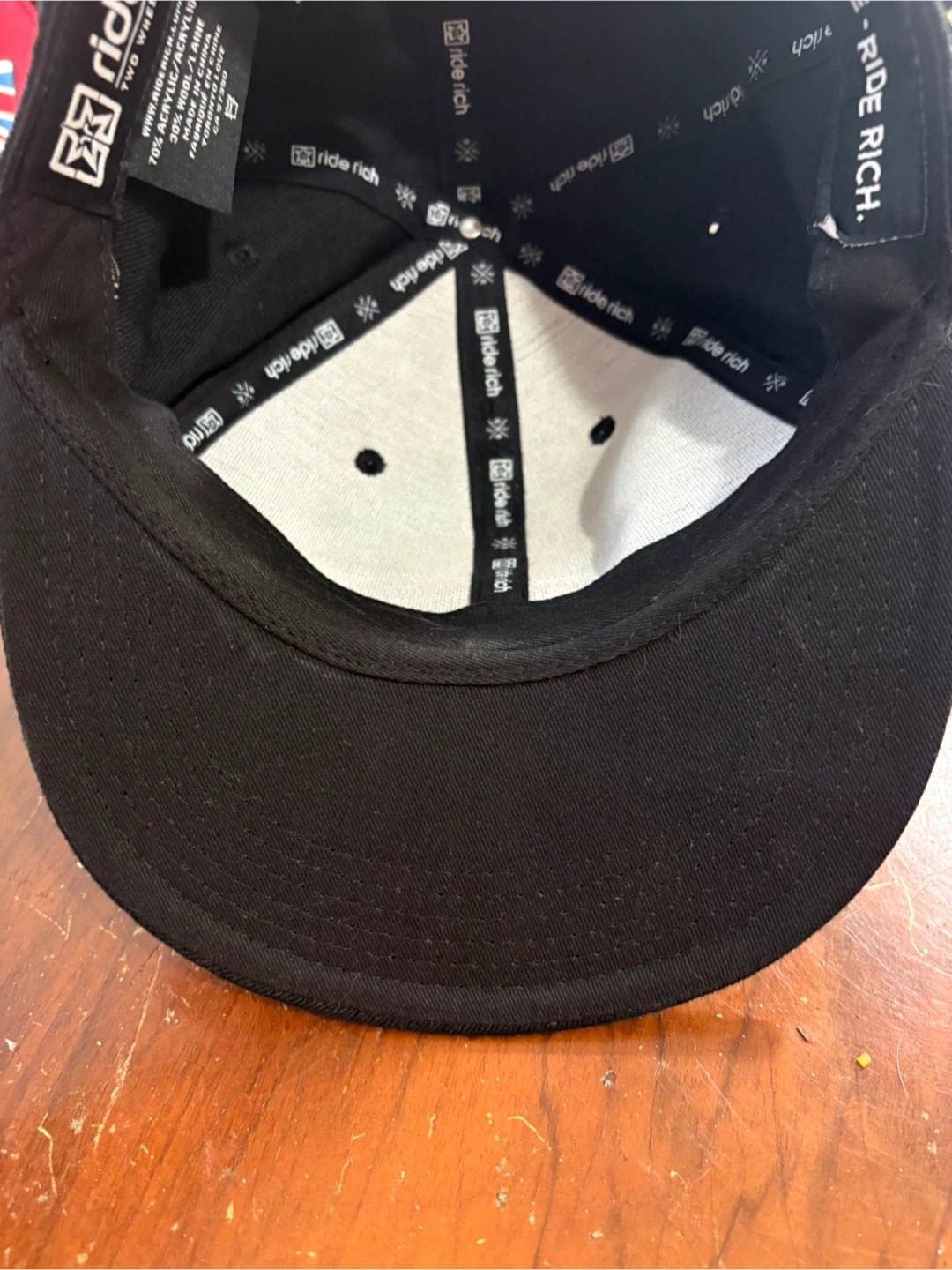 Ride Rich Black Snapback Hat with Red Embroidery - photo 4