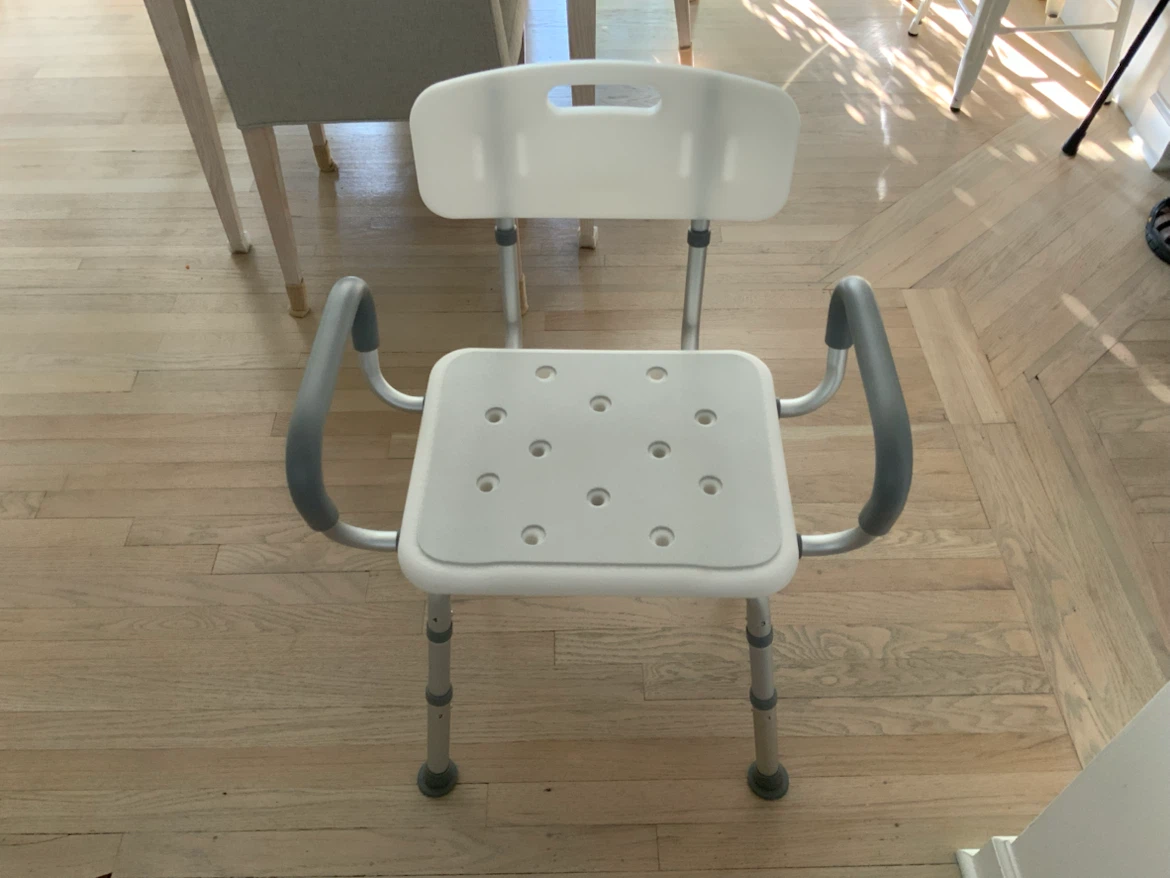 White Shower Chair with Arms and Back - photo 3