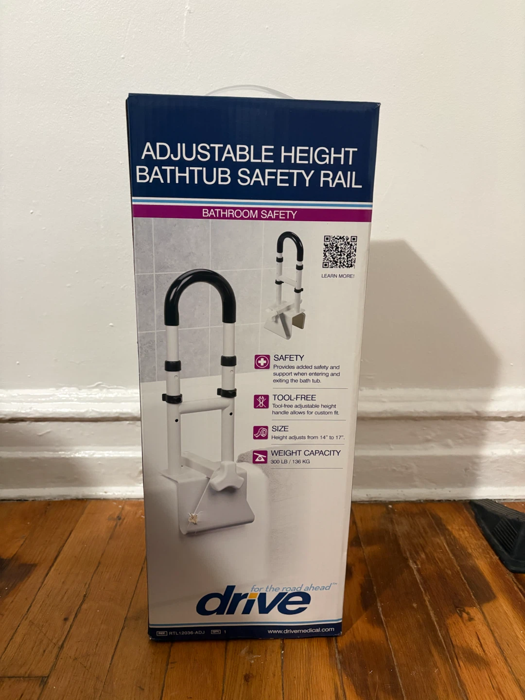 Drive Adjustable Height Bathtub Safety Rail
