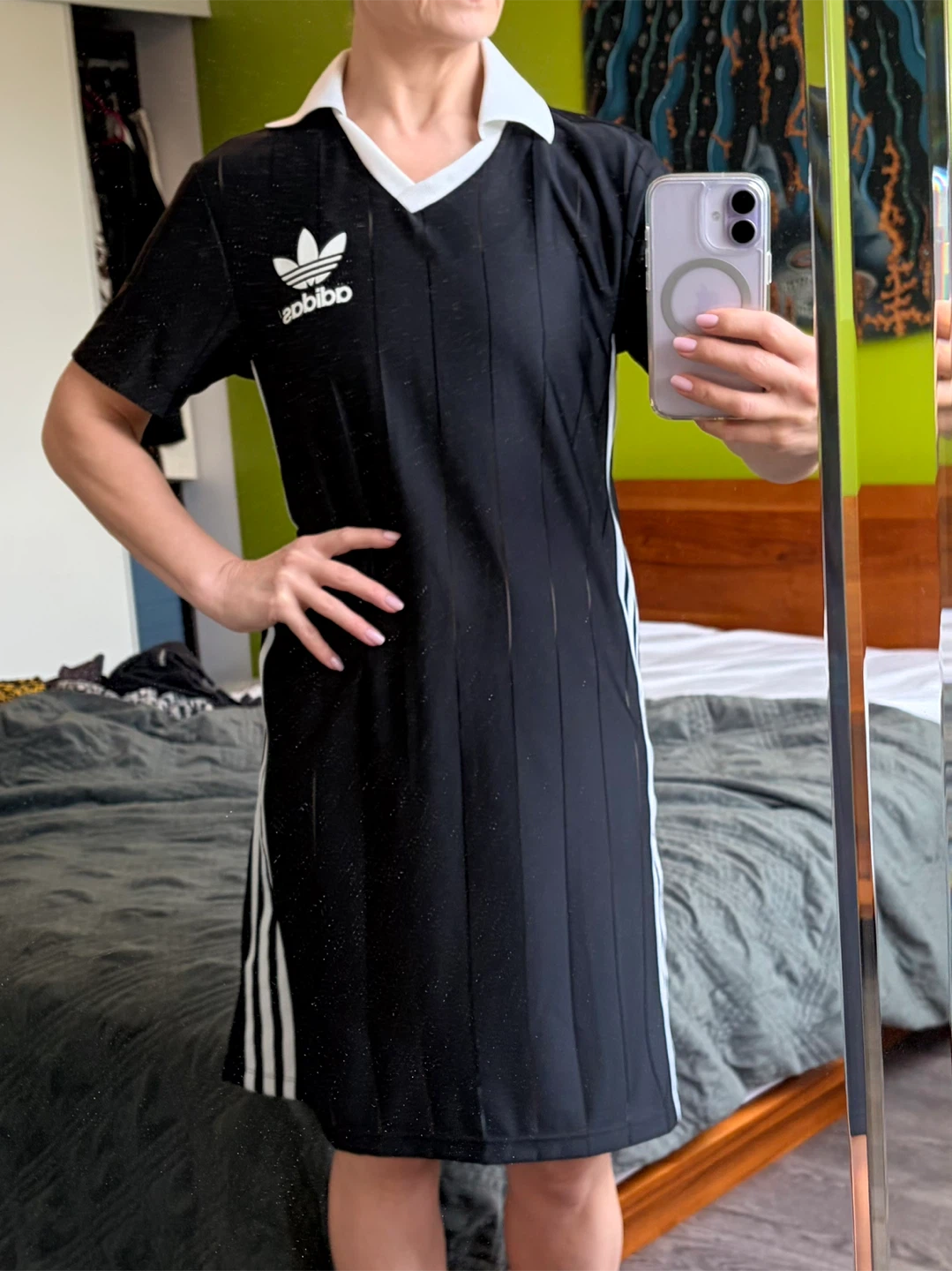 Adidas Black Striped Collar Dress - photo 3