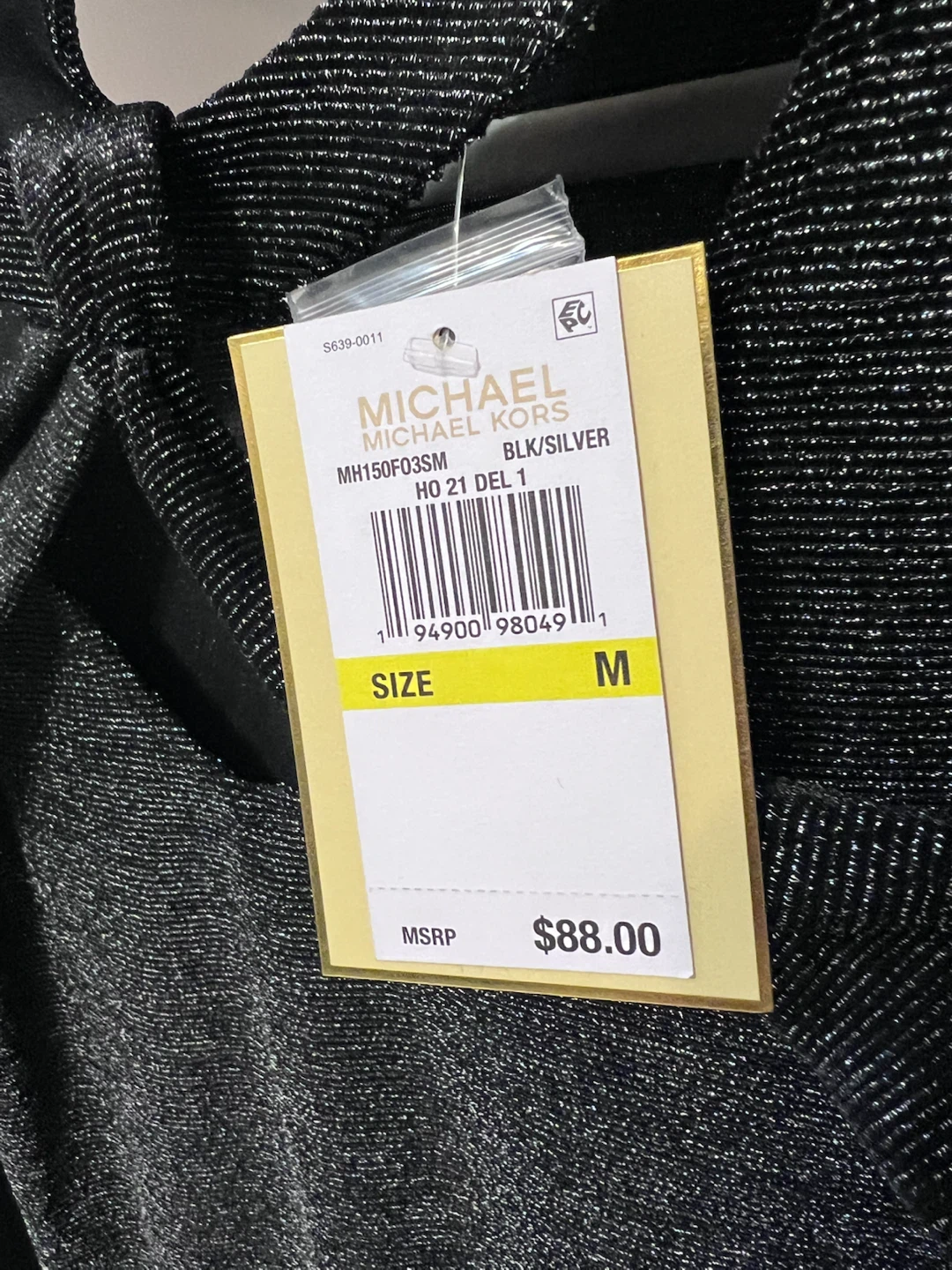 Michael Kors Black/Silver Metallic Top – NEW WITH TAGS – Size M - photo 3