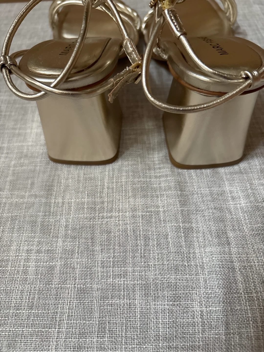 Marc Fisher Gold Strappy Square Toe Heeled Sandals - photo 2
