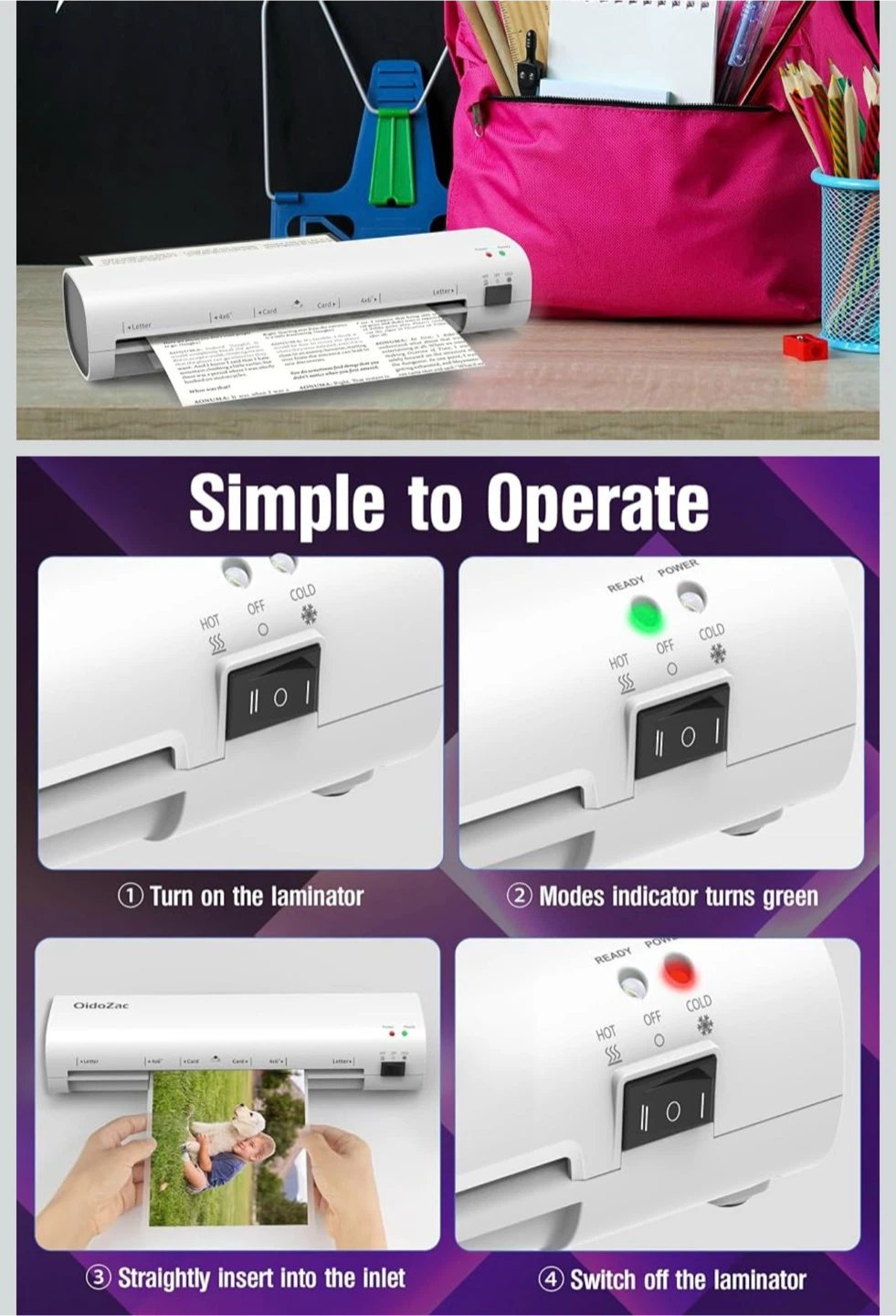OidoxZac Laminator with ABS Release Button - photo 3