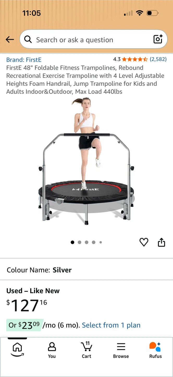 FirstE 48" Foldable Fitness Trampoline - photo 2