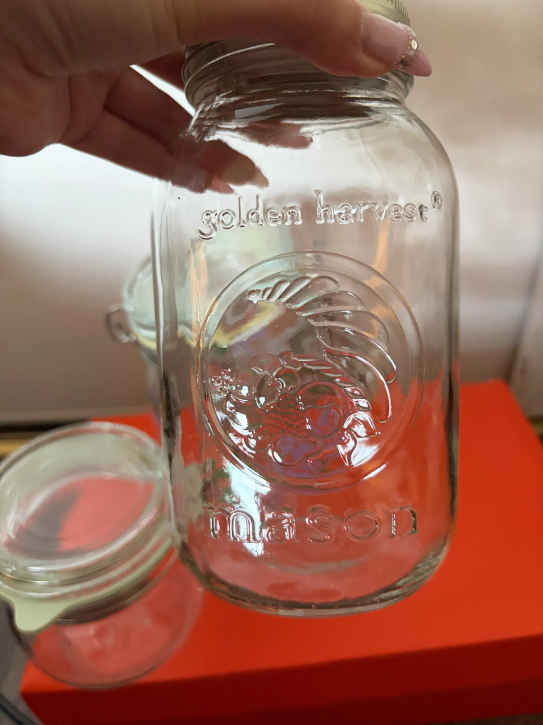 Golden Harvest Mason Jar and IKEA jar - photo 2