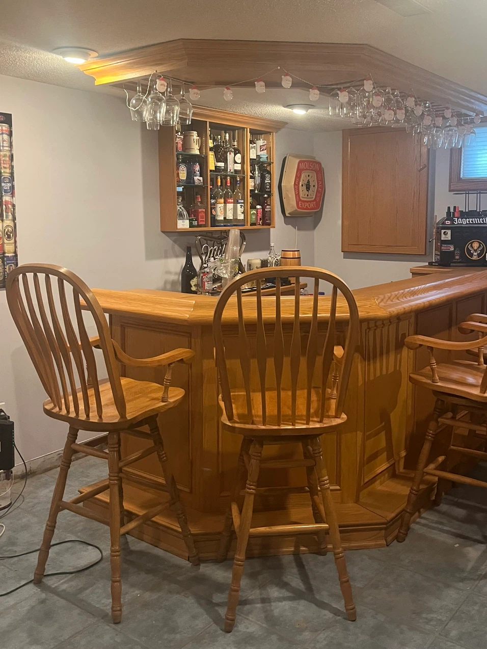 Solid Oak Wood Home Bar - photo 2