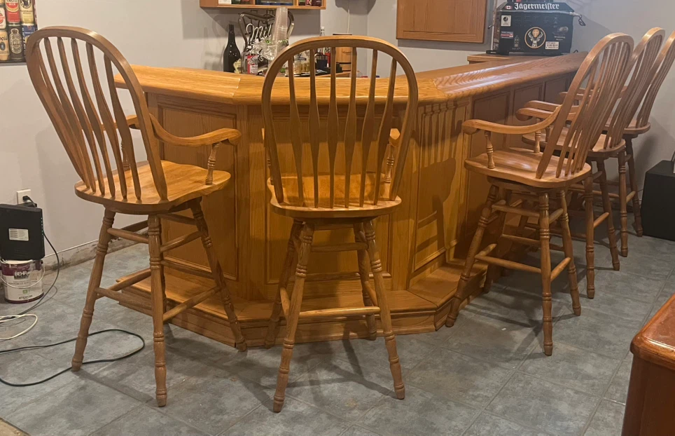Solid Oak Wood Home Bar - photo 3